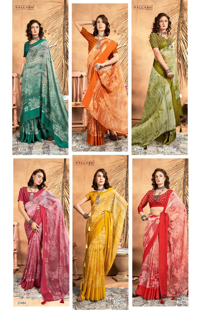 Subhlaxmi Vol 7 Vallabhi Daily Wear Georgette Sarees Wholesale Shop In Surat